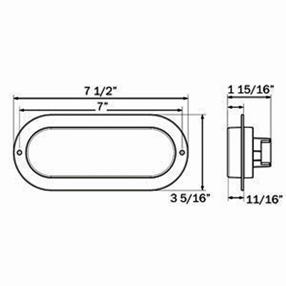 (image for) Trailer Stop/Turn/Tail Light Kit LED 6'' Oval 22 Diode Red Glolight Dexter/Redneck #STL111RFBK