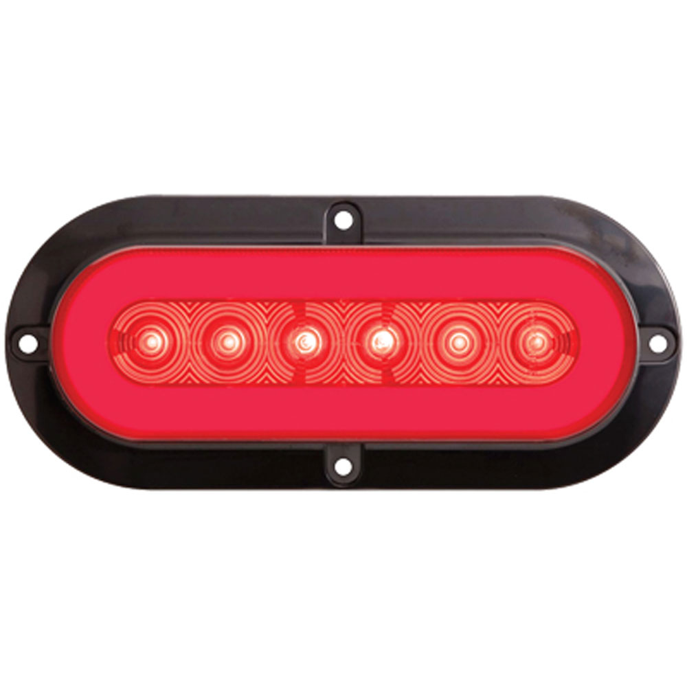 (image for) Trailer Stop/Turn/Tail Light Kit LED 6'' Oval 22 Diode Red Glolight Dexter/Redneck #STL111RFBK