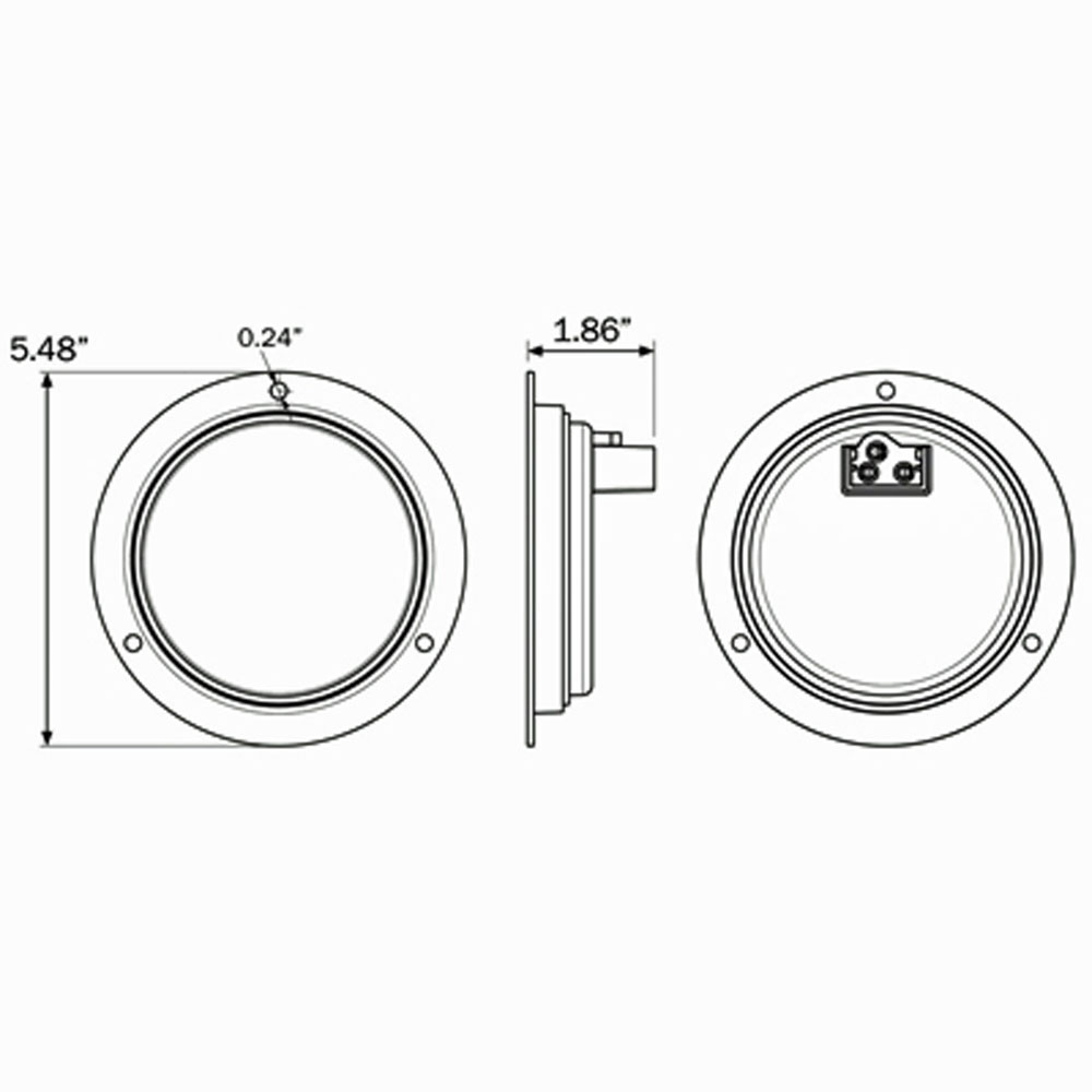 (image for) Trailer Stop/Turn/Tail Light Only 4" Round 7 Diode Standard Red Dexter/Redneck #STL13RFB