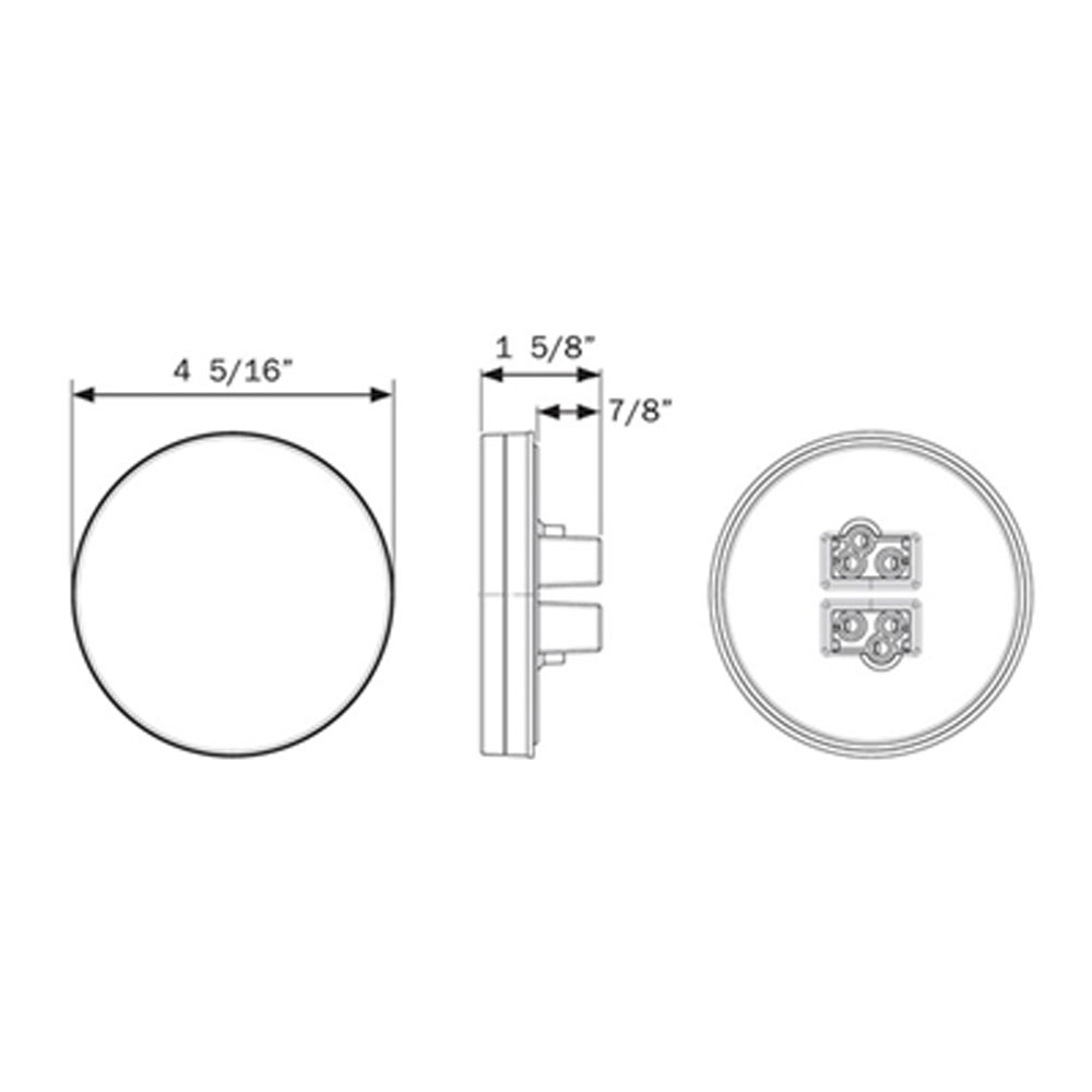 (image for) Trailer Stop/Turn/Tail/Backup Light LED 16 Diode 4'' Round Red Fusion Dexter/Redneck #STL201RB