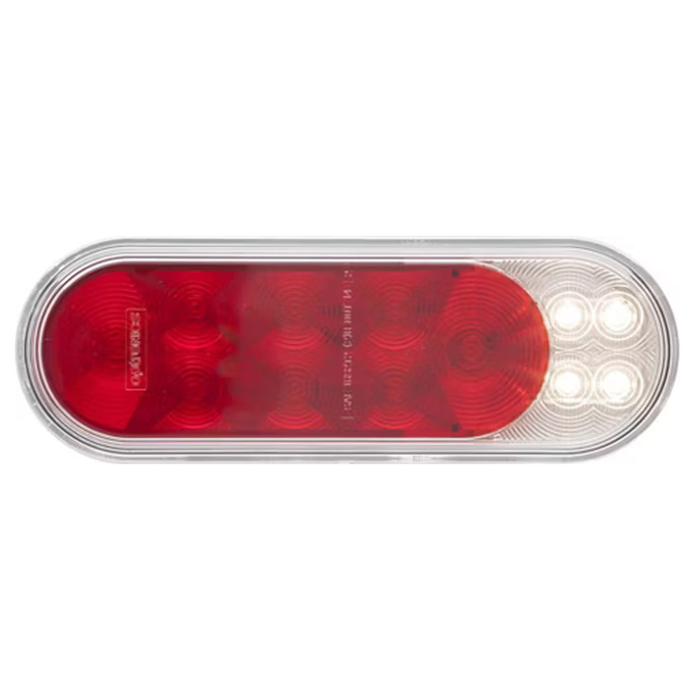 (image for) Trailer Stop/Turn/Tail/Bkup Light Only LED 6'' Oval 16 Bulb Red Fusion Dexter/Redneck #STL211RB