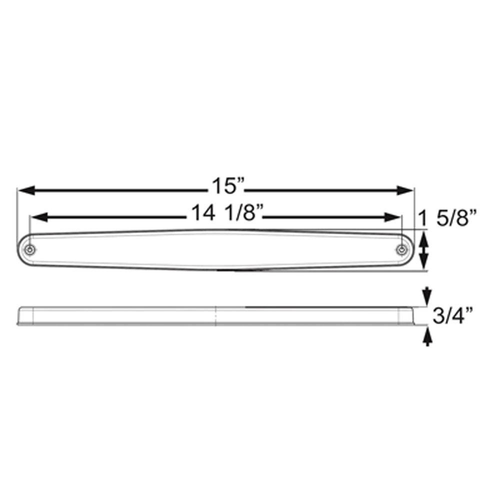 (image for) Trailer Stop/Turn/Tail Light Only LED 15" Oblong 9 Diode Red Dexter/Redneck #STL63RB