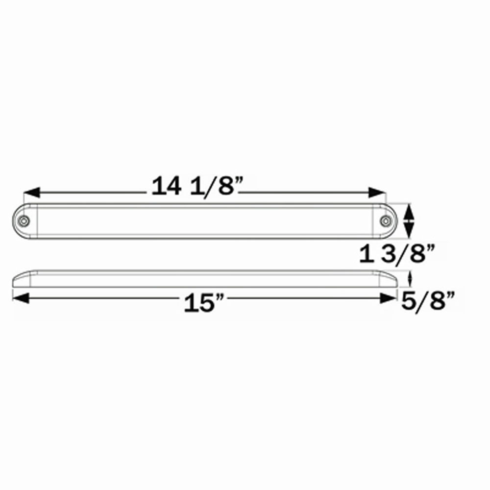 (image for) Trailer Stop/Turn/Tail Light Only Led 14.25" Oblong 15 Diode Red Thinline Dexter/Redneck #STL69RB