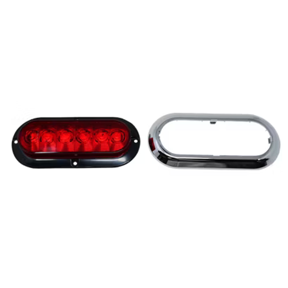 (image for) Trailer Stop/Turn/Tail Light Kit LED 6" Oval 6 Bulb Red Fleet Dexter/Redneck #STL73RBK