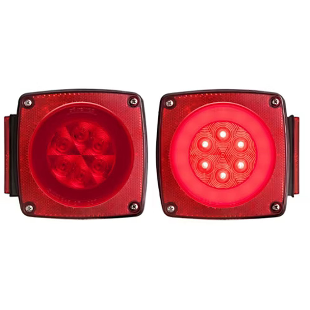 (image for) Trailer Stop/Tail/Turn Light Kit LED 5" Oval Red Stud Mount Dexter/Redneck #TLL190RK