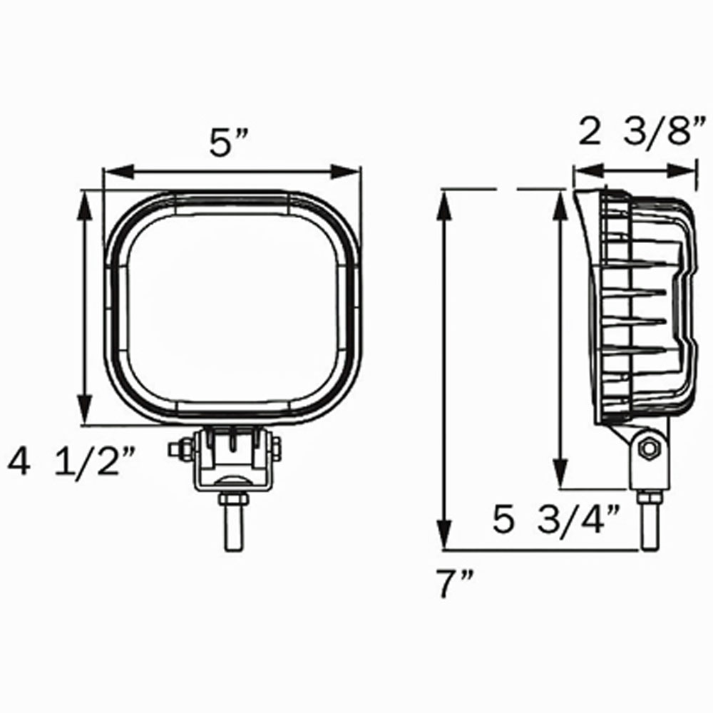 (image for) Tractor Square Work Light LED Trapezoidal Beam Dexter/Redneck #TLL46TB