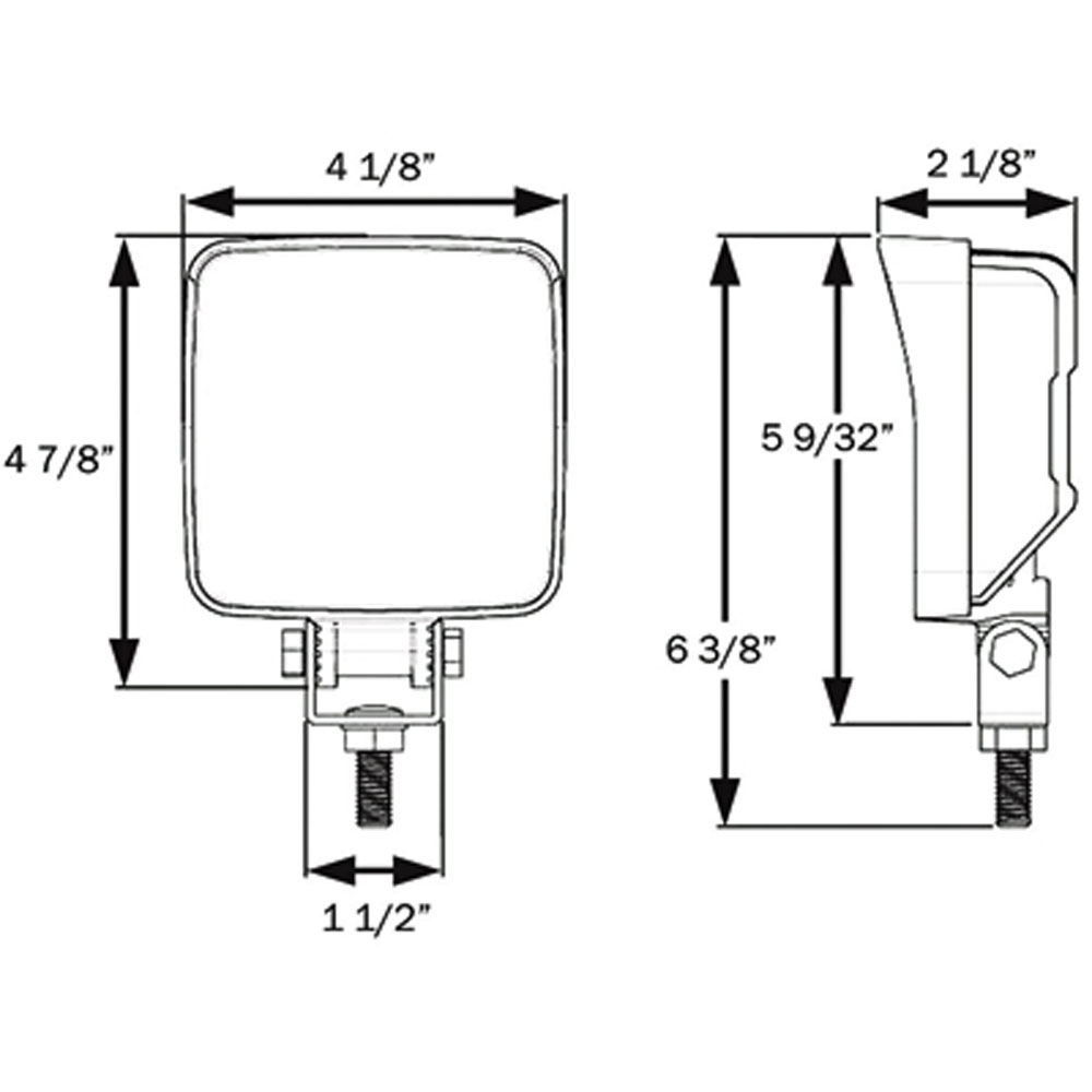 (image for) Tractor Square Work Light LED 4" x 6" Rectangular Flood/Spot Beam 6 Diode Dexter/Redneck #TLL48FB