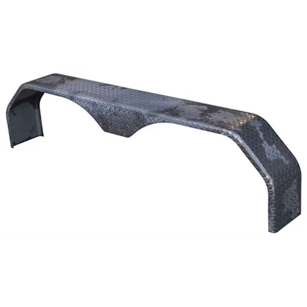 (image for) Trailer Fender Jeep Double Square Brake Teardrop Tandem Axle Steel Tread Plate 9" Wide Dexter/Redneck #2690-21T