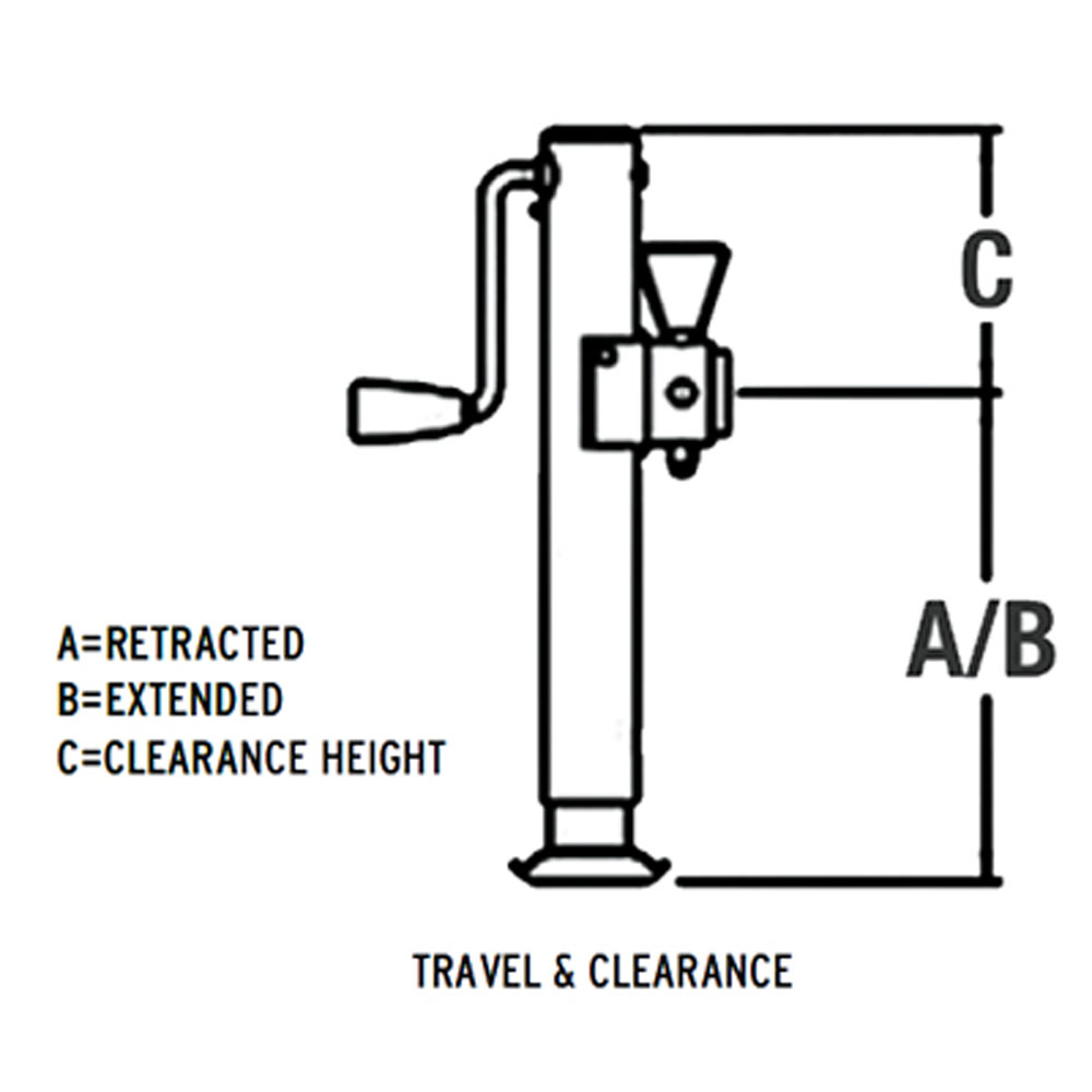 (image for) Bulldog Trailer Pipe Mount Jack 5,000 lb. Top Wind Dexter/Redneck #178151