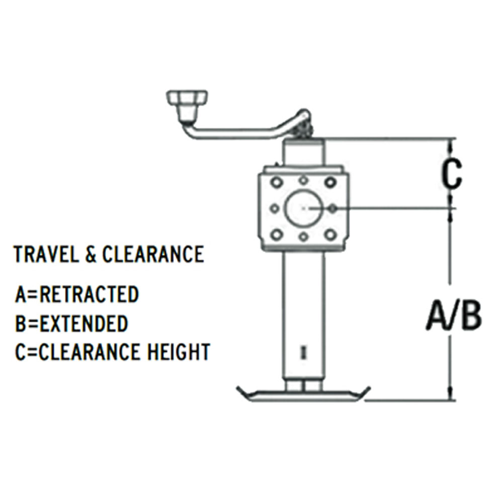 (image for) Trailer Swivel Jack Ram 2,000 lb. Top Wind Dexter/Redneck #TJB2001B