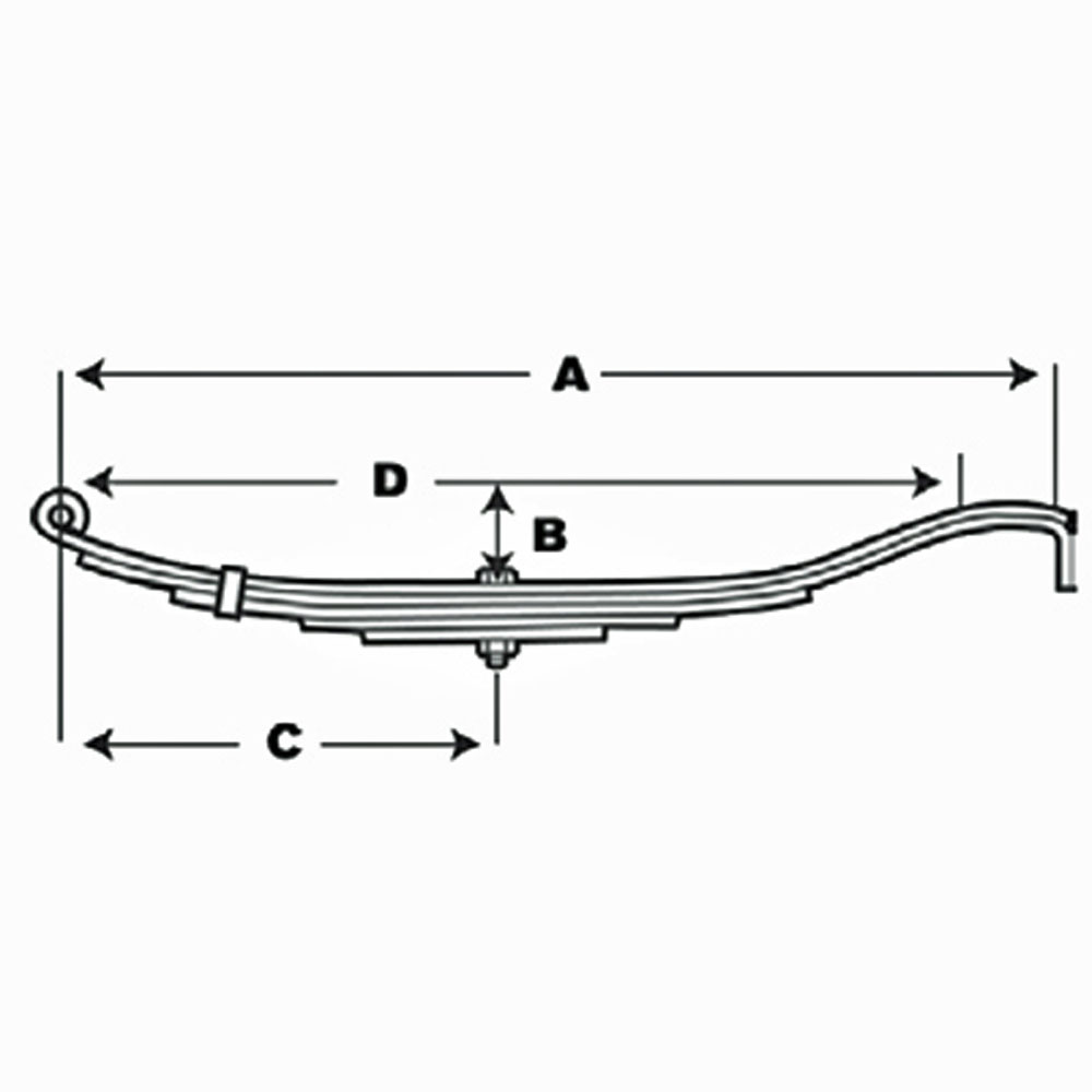 (image for) Trailer Slipper Spring 4000 Lb 7 Leaf 26 1/8" X 2" Dexter/Redneck #1403T3