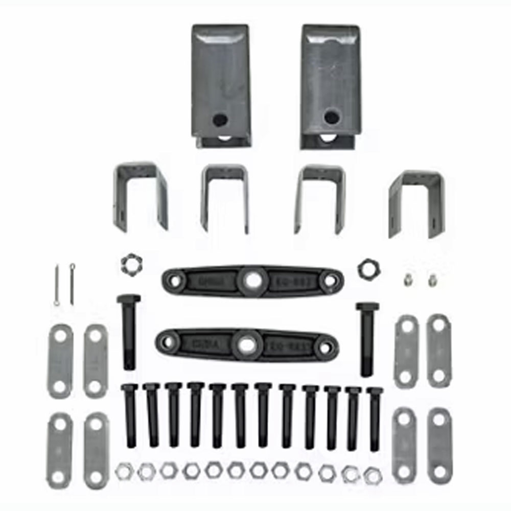 (image for) Trailer Spring Hanger Kit Tandem 2-7K Axles 1.75" Double Eye Spring 2 1/2" Front & Rear Hangers Dexter/Redneck #APT1