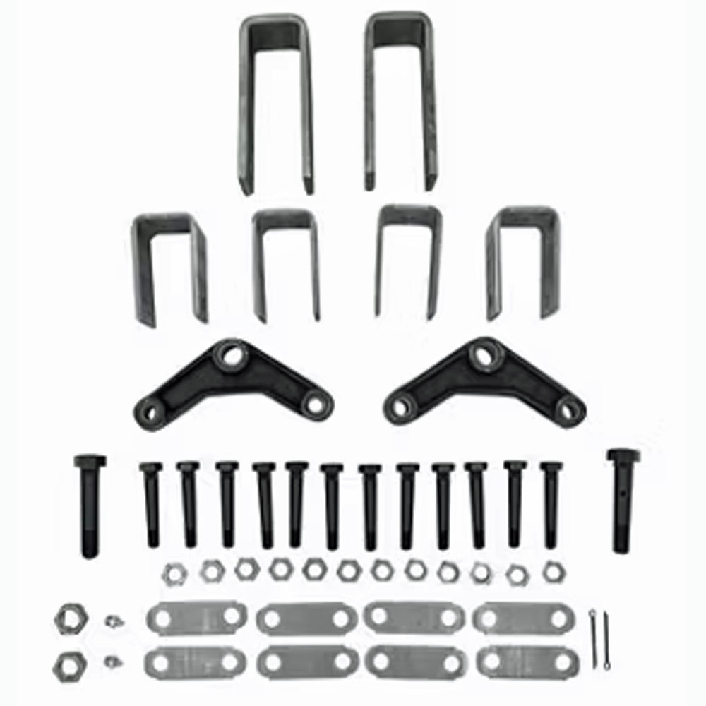 (image for) Trailer Spring Hanger Kit Tandem 2-7K Axles 1.75" Double Eye Spring Tall Curved Equalizer Dexter/Redneck #APT4