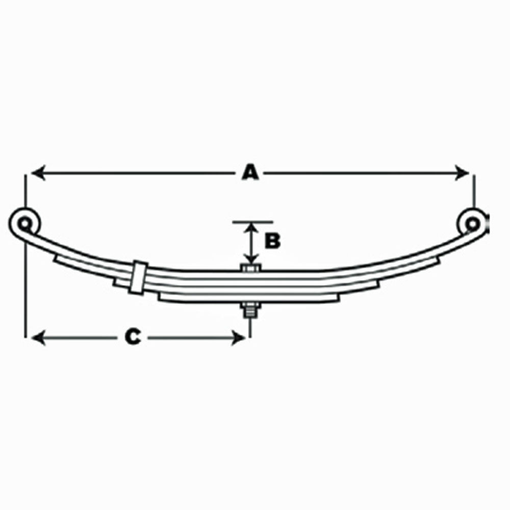(image for) Trailer Double Eye Spring 3300 LB 6 Leaf 24 7/8" X 1 3/4" Dexter/Redneck #PR6