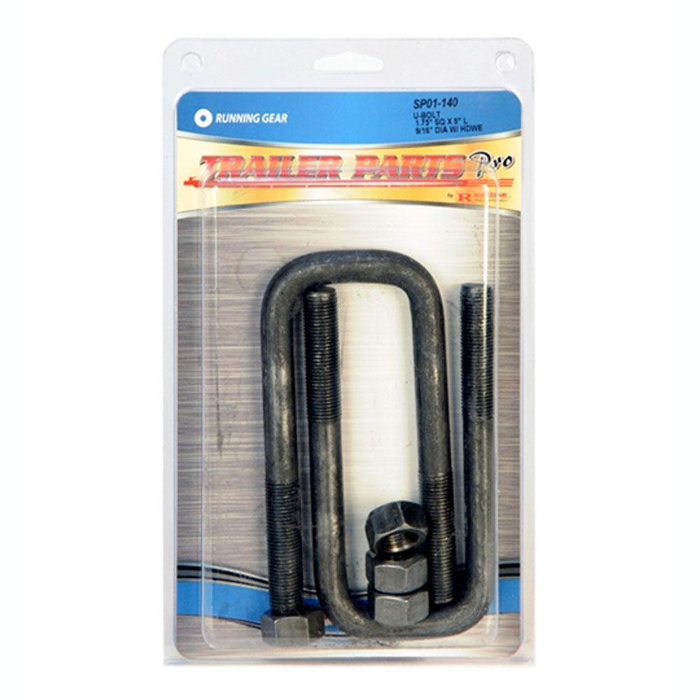 (image for) Trailer Suspension U-Bolt Kit 9/16''-18 X 5" For 1 3/4" Square Axle Tube Pkg Of 2 Dexter/Redneck #SP01-140
