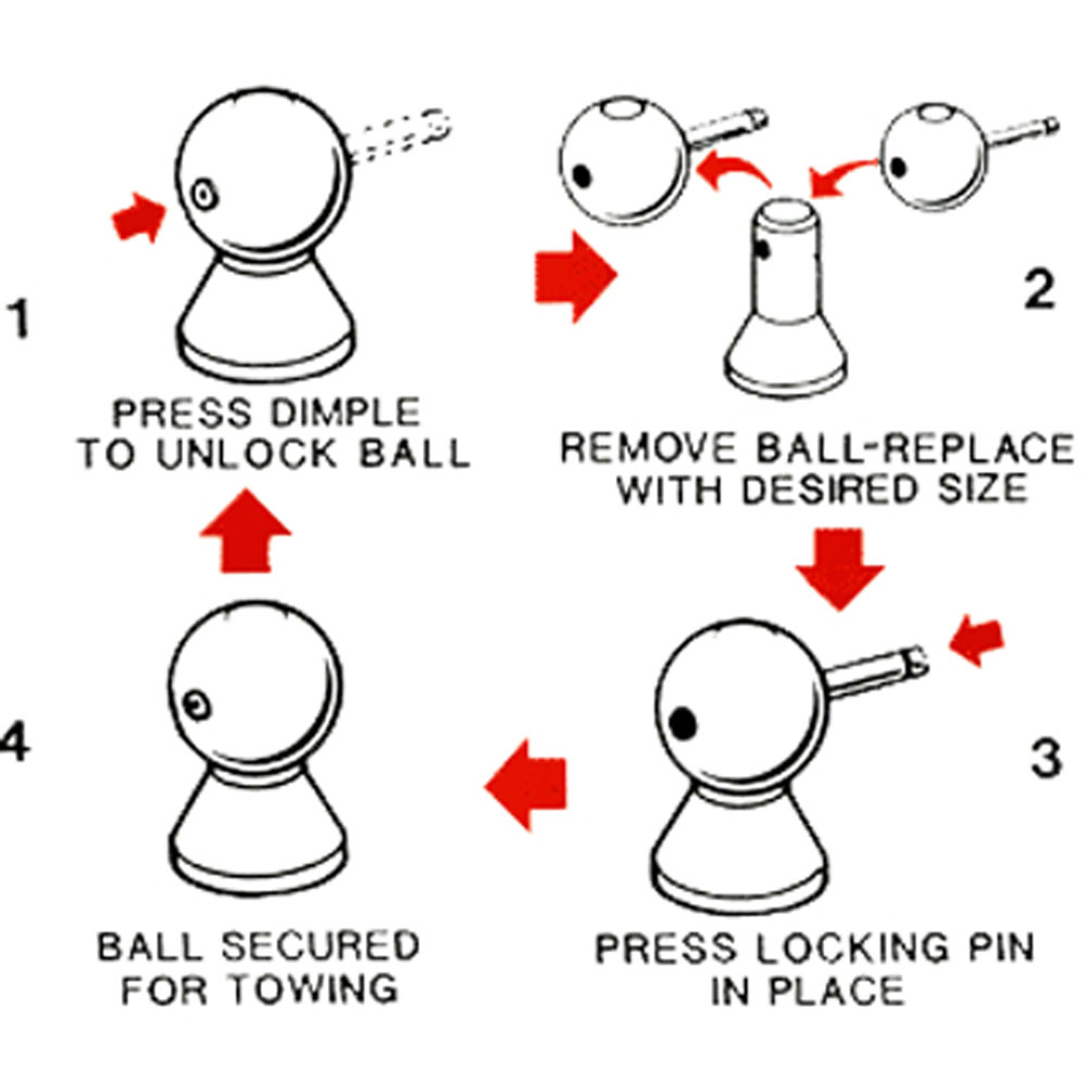 (image for) Convert-A-Ball Hitch Ball 1" Shank 10K Dexter/Redneck #CB901B