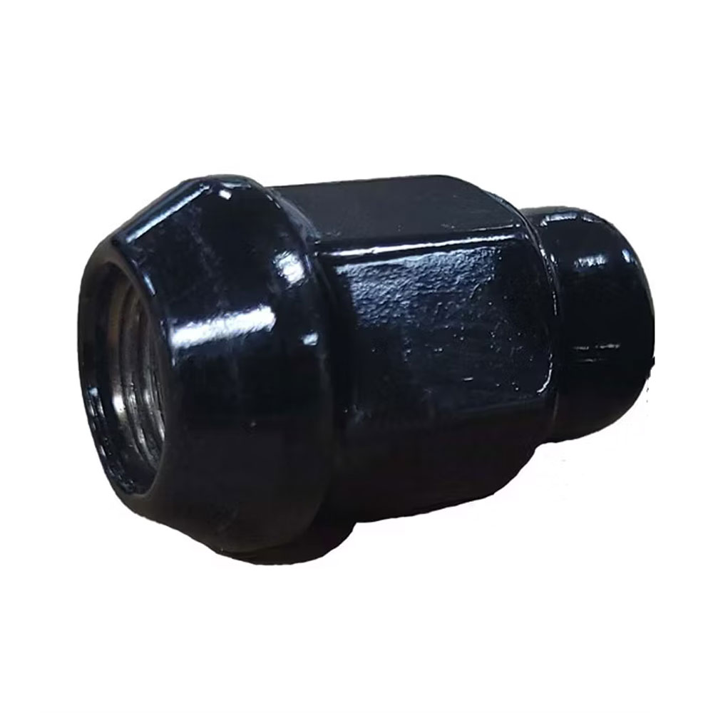 (image for) Trailer Hex Wheel Nut Black Bulge/Acron Style 1/2"-20 60° Degree Cone Dexter/Redneck #12BLN-L
