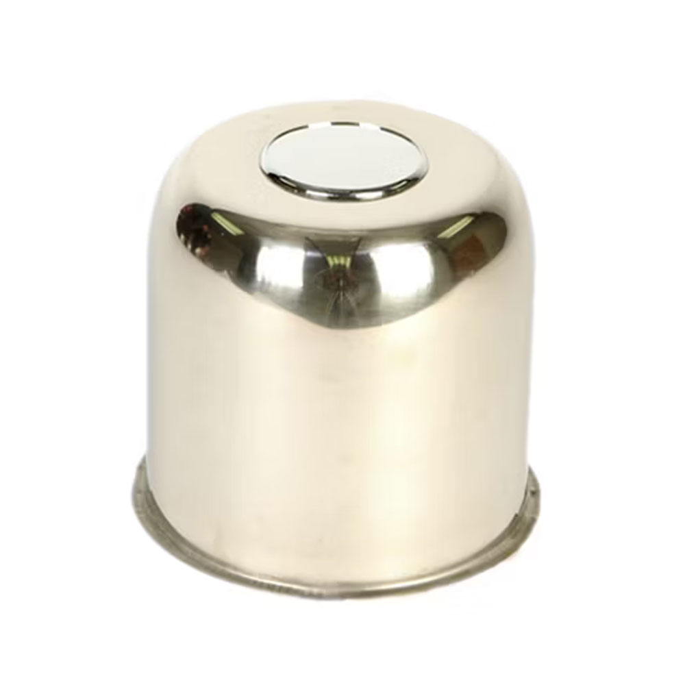 (image for) Stainless Steel Trailer Wheel Push Through Center Cap With Plug 5.125" Diameter Center Dexter/Redneck #5125EZ-SS