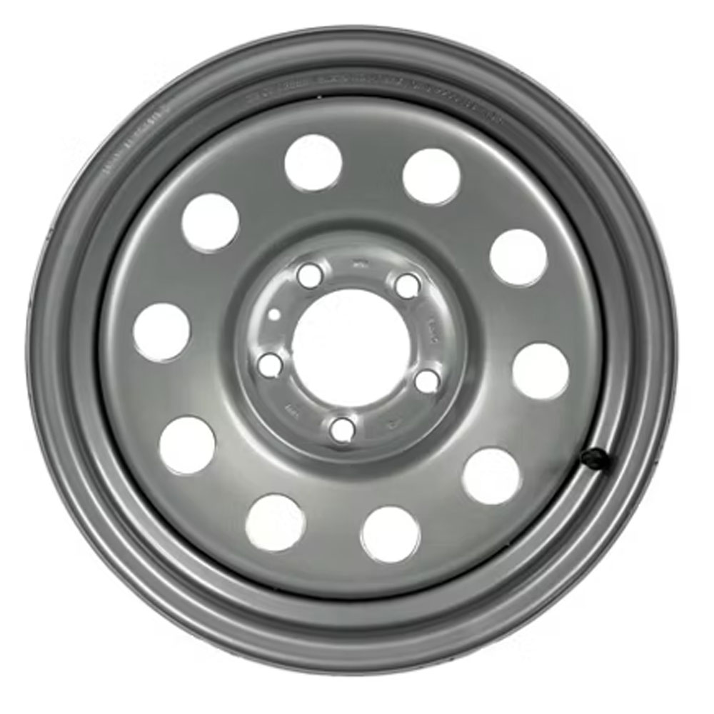 (image for) Steel Modular Trailer Wheel 5 On 4.5" Bolt Pattern Silver 15” X 5" Dexter/Redneck #WH155-545SM