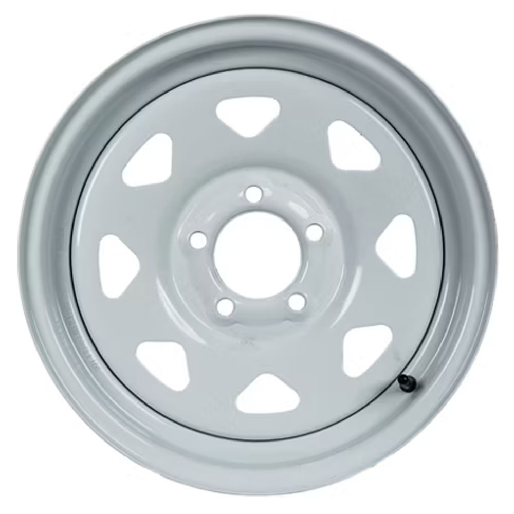 (image for) Steel Spoke Trailer Wheel 5 On 4.5" Bolt Pattern White 15” X 5" Dexter/Redneck #WH155-545WS