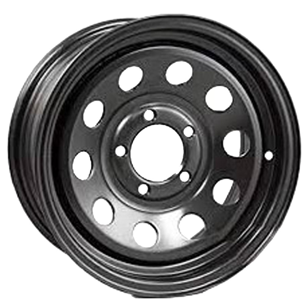 (image for) Steel Modular Trailer Wheel 5 On 5" Bolt Pattern Black 15” x 6” Dexter/Redneck #WH156-550BM