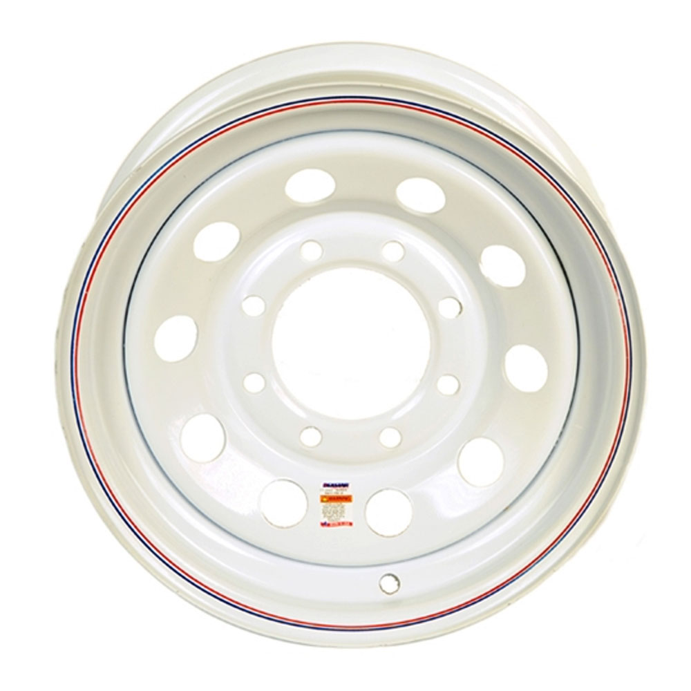 (image for) Steel Modular Trailer Wheel 6 On 5.5" Bolt Pattern White 16” x 6” Dexter/Redneck #WH166-655WM