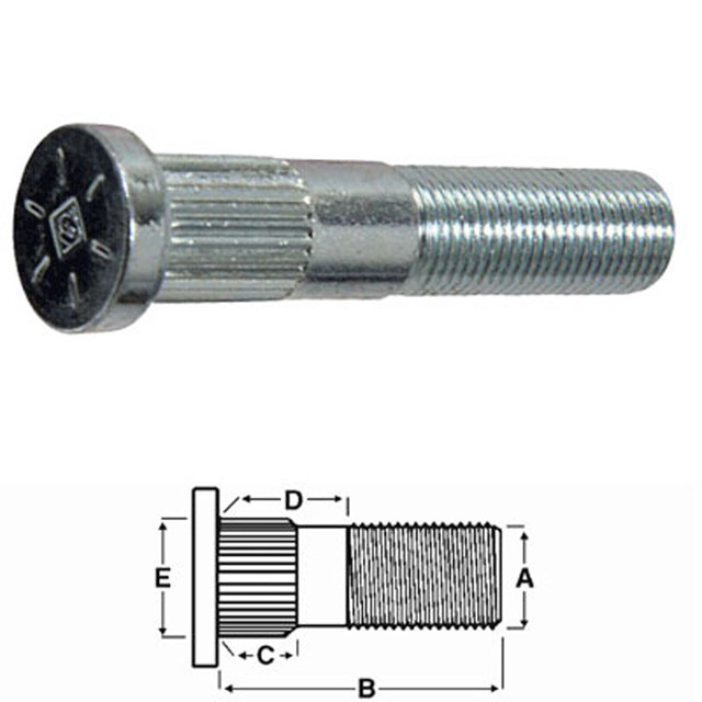 (image for) Trailer Drive In Wheel Stud 1/2"-20 X 2 1/2'' Dexter/Redneck #165995