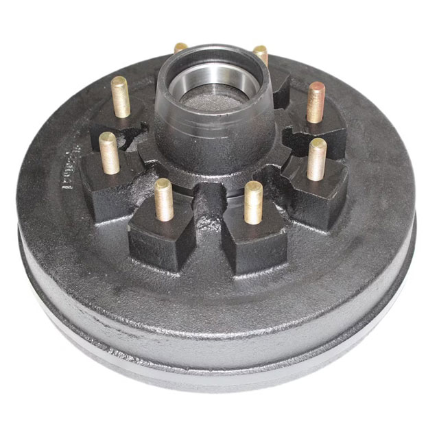 (image for) Trailer Hub/Drum With Races & Studs 8 Bolt On 6.5" #42 Spindle 2 1/4" Seal 12" X 2" Drum 5.2-7k Axle Dexter #42866