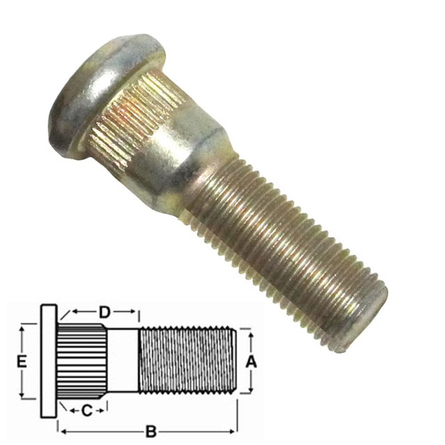 (image for) Trailer Drive In Wheel Stud 9/16" X 2'' Dexter/Redneck #7-223