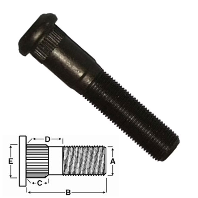 (image for) Drive In Trailer Wheel Stud 5/8" X 2 3/4'' Dexter #7-232