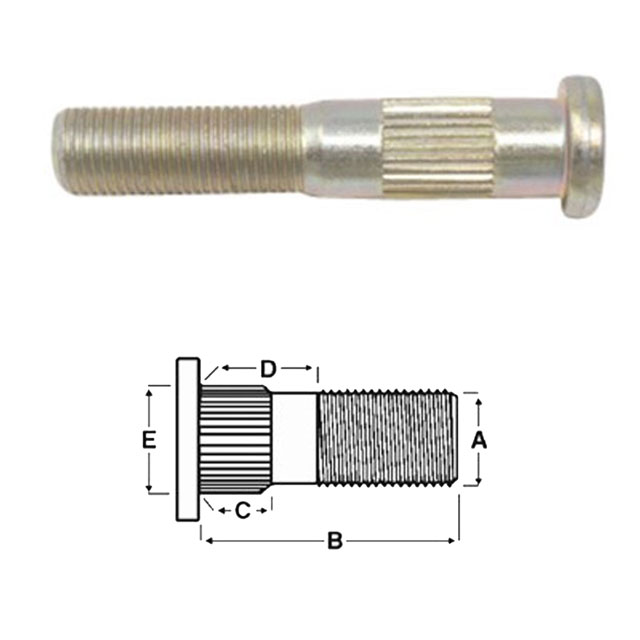 (image for) Trailer Drive In Wheel Stud 1/2-20 X 2.70'' Zinc Dexter/Redneck #7-262-1