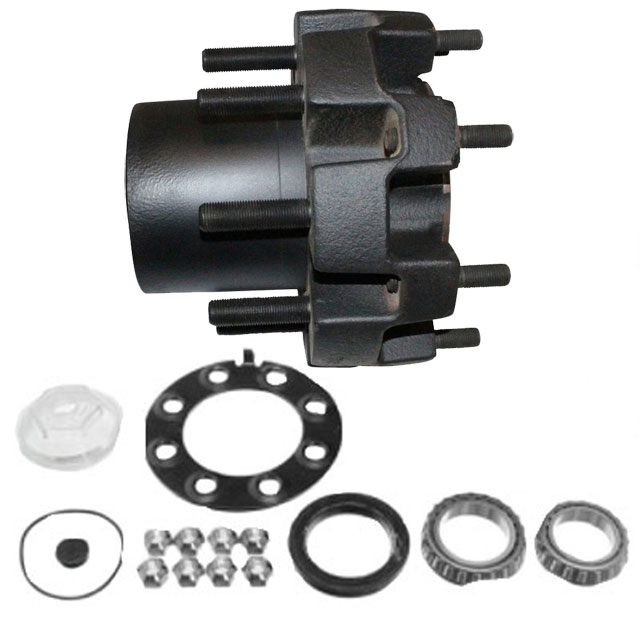 (image for) Trailer 2 Piece Oil Bath Hub/Rotor Complete Hub Assembly 8 Bolt 6 1/2" 10k Axle Dexter/Redneck #8-214-6UC1