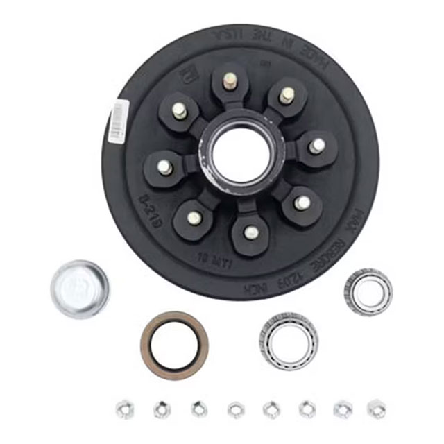 (image for) Trailer Hub/Drum Assembly 8 Bolt On 6 1/2" #42 Spindle 9/16" Stud 5.2k-7k Axle Dexter #8-219-13UC3 & 8-219-13UC3-EZ