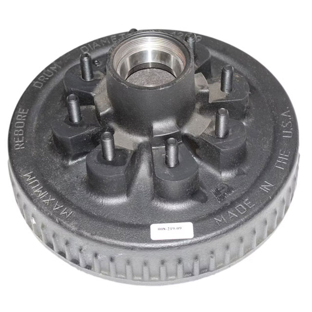 (image for) Trailer Oil Bath Hub/Drum With Races & Studs 8 Bolt On 6.5" #42 Spindle 1/2" Studs 5.2-7k Axle Dexter #8-219-9