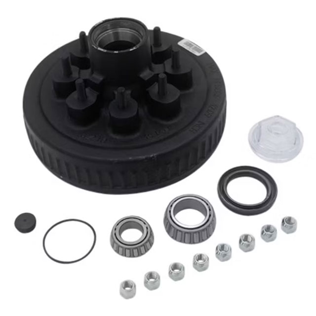 (image for) Trailer Oil Bath Hub/Drum Assembly 8 Bolt On 6.5" #42 Spindle 1/2" Studs 2.25" Seal 5.2k-7k Axle Dexter #8-219-9UC3-A