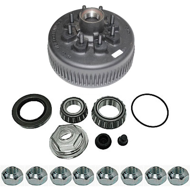 (image for) Trailer Non-ABS Oil Bath Hub/Drum Assembly 8 Bolt On 6 1/2" 12 1/4" X 3/8" Drum 5/8" Stud 8K Axle Dexter #8-285-10UC3