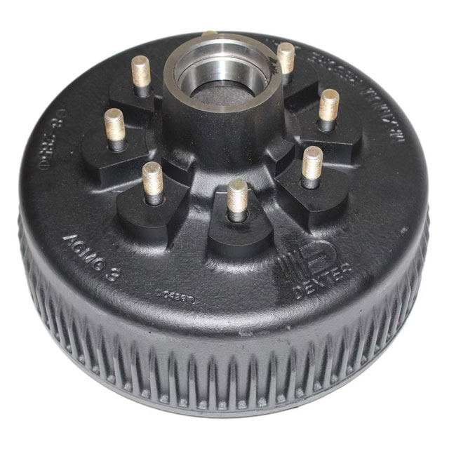 (image for) Trailer Non-ABS Hub/Drum With Races & Studs 8 Bolt on 6 1/2" 12 1/4" X 3 3/8" Drum 9/16" Stud 8k Axle Dexter #8-285-11