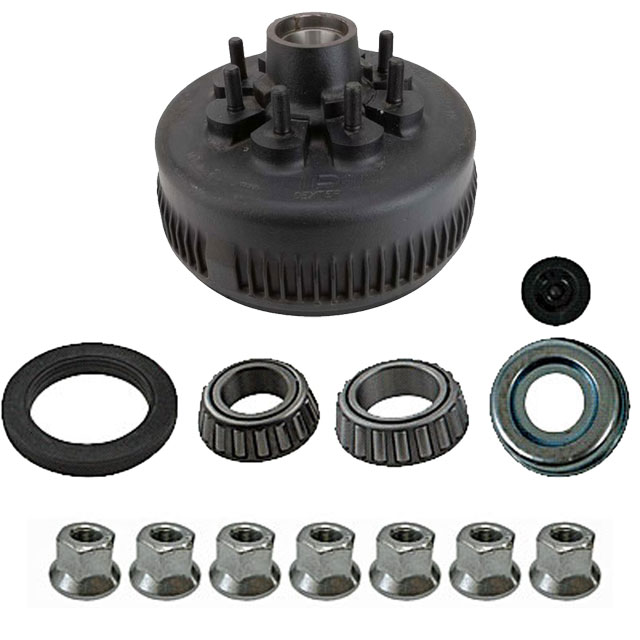 (image for) Trailer ABS EZ-Lube Hub/Drum Assembly 8 Bolt On 6 1/2" 12 1/4" X 3 3/8" Drum 5/8" Stud 8K Axle Dexter #8-285-15UC3-A