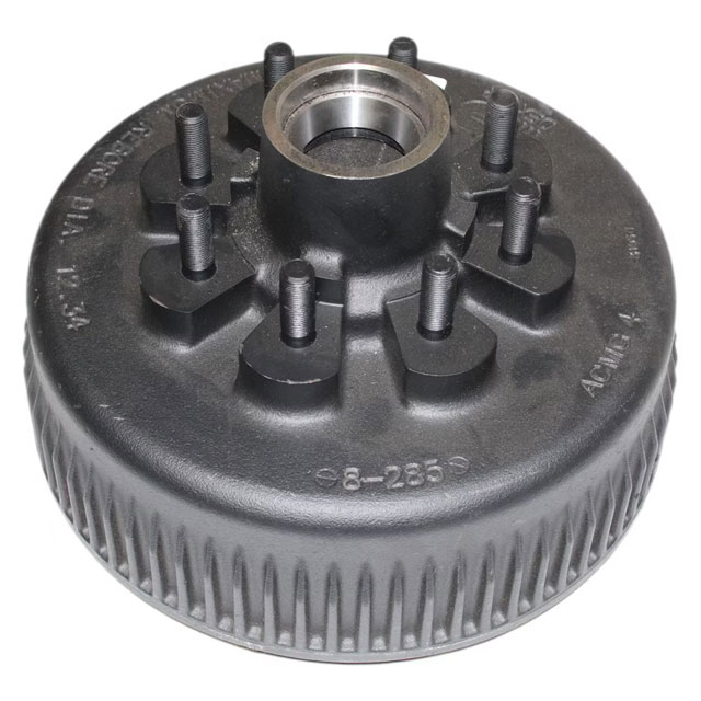 (image for) Trailer Non-ABS Hub/Drum With Races & Studs 8 Bolt On 6 1/2" 12 1/4" X 3.3/8" Drum 5/8" Studs Cone or Flange Nuts 8K Axle Dexter #8-285-8