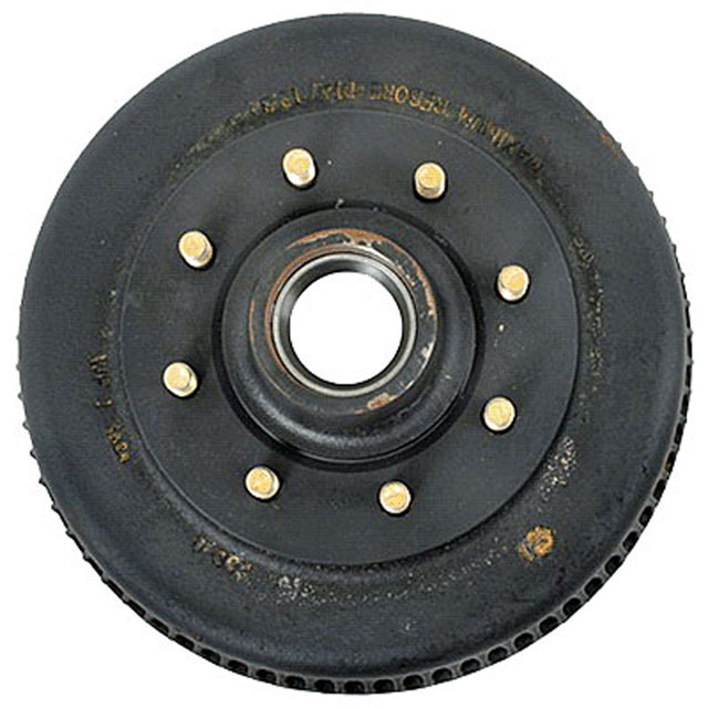 (image for) Trailer Hub/Drum With Races & Studs 8 Bolt On 6.5" 12 1/4" x 2 1/2" Drum 5/8" Studs 7.2k Axle Dexter/Redneck #D008-393-05