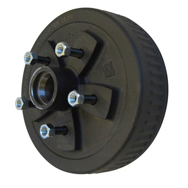 (image for) Trailer Hub/Drum With Races & Studs 5 Bolt On 4.75" #84 Spindle 10" X 2.25" Drum 3.5k Axle Dexter #845476