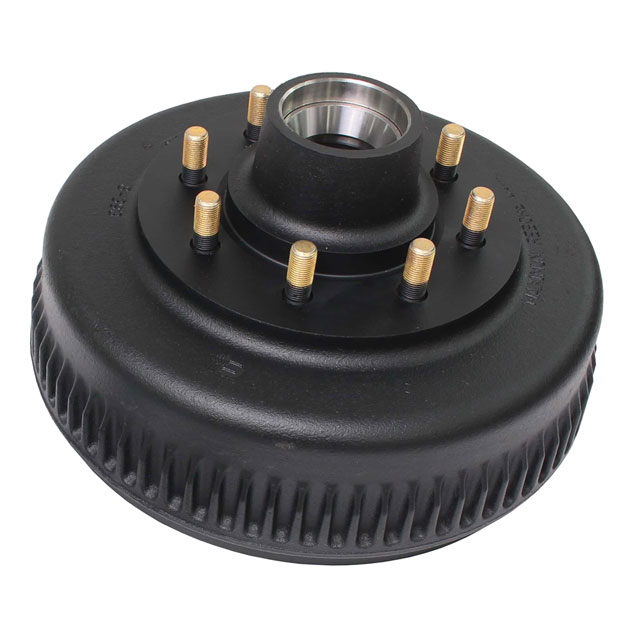 (image for) Trailer Oil Bath Hub/Drum With Races & Studs 8 Bolt On 6.5" 12 1/4" x 2 1/2" Drum 2 1/4" Seal 9/16" Studs 7.2k Axle Dexter #D008-393-9