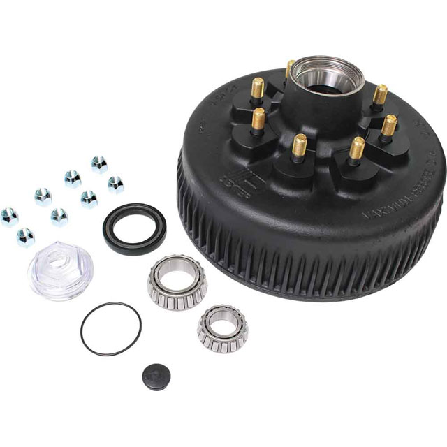 (image for) Trailer Oil Bath Hub/Drum Assembly 8 Bolt On 6 1/2" 12 1/4" x 2 1/2" Drum 9/16" Stud 7.2k Axle Dexter #D008-393-3UC3
