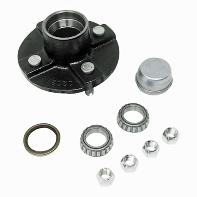(image for) Trailer Idler Hub Assembly 4 Bolt On 4" BTR Spindle 2.2k Axle Trailer Parts Pro #H34822UC1-BTR & H34822UC1-BTR-EZ