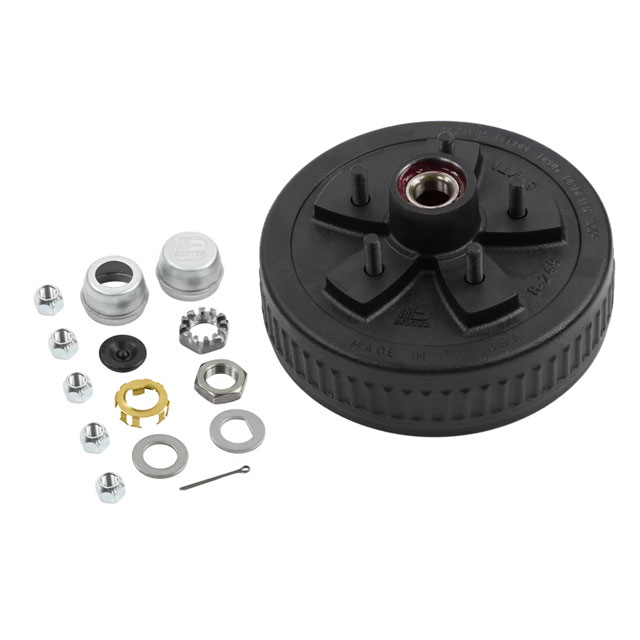 (image for) Trailer Hub-Drum Assembly 5 Bolt On 5" #84 Spindle 10" X 2.25" Drum 3.5 Axle Pre-Greased Dexter #K08-249-1G