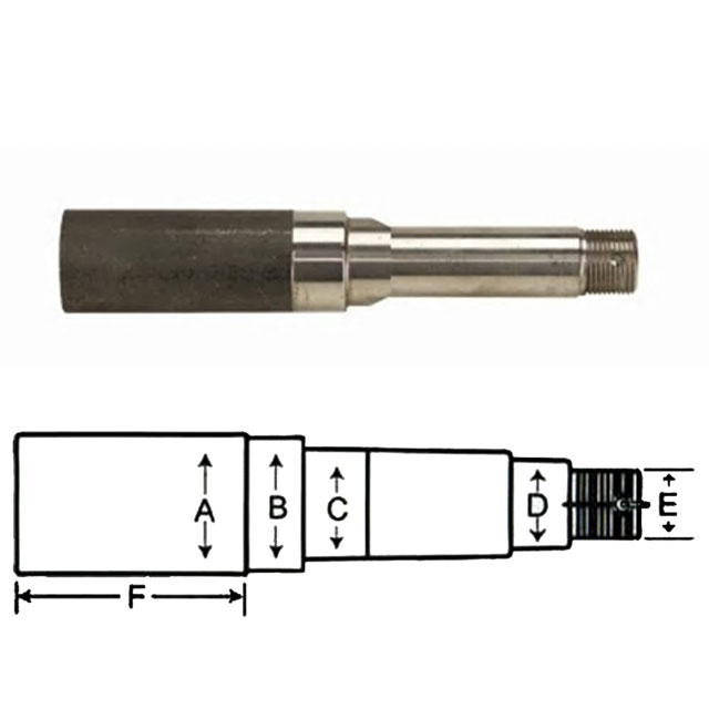 (image for) Trailer BT8 Axle Spindle Only 1 3/8" Round X 4" Stub Dexter/Redneck #R104BT8-38LNW
