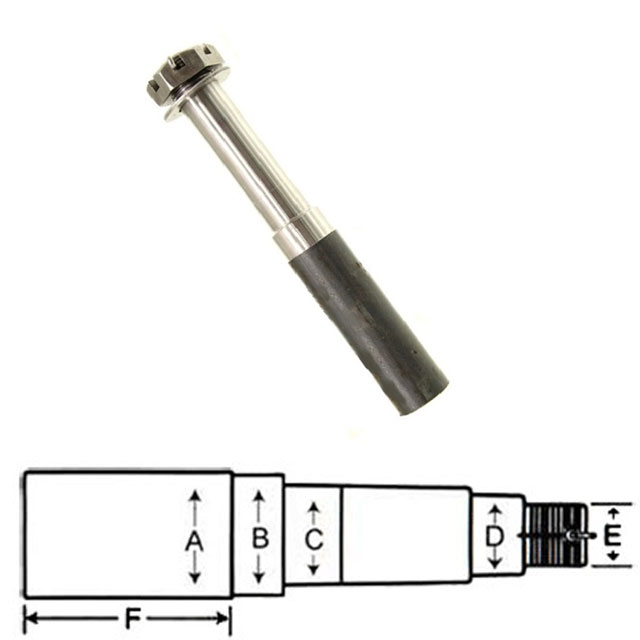 (image for) Trailer BT8 Axle Spindle 1 3/8" Round With Nut Washer & Cotter Pin Dexter/Redneck #R104BT8