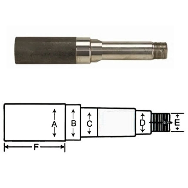 (image for) Trailer BT8 Axle Spindle Only Round 1.25" x 4" Stub Dexter/Redneck #R104BT8LNW