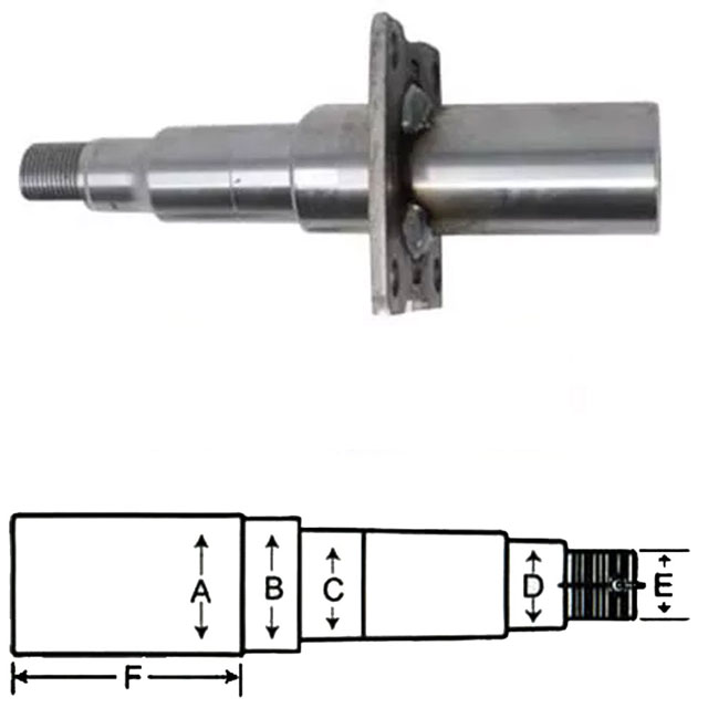 (image for) Trailer #84 Ez-Lube Axle Spindle Only 1 3/4" Round Dexter/Redneck #R20384EZLNW