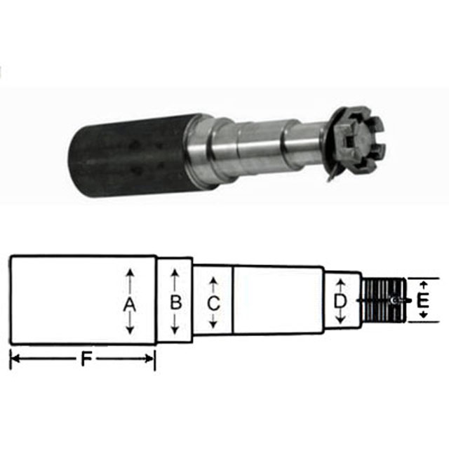 (image for) Trailer #42 Axle Spindle 2.25" Round With Nut Washer And Cotter Pin Dexter/Redneck #DR50642